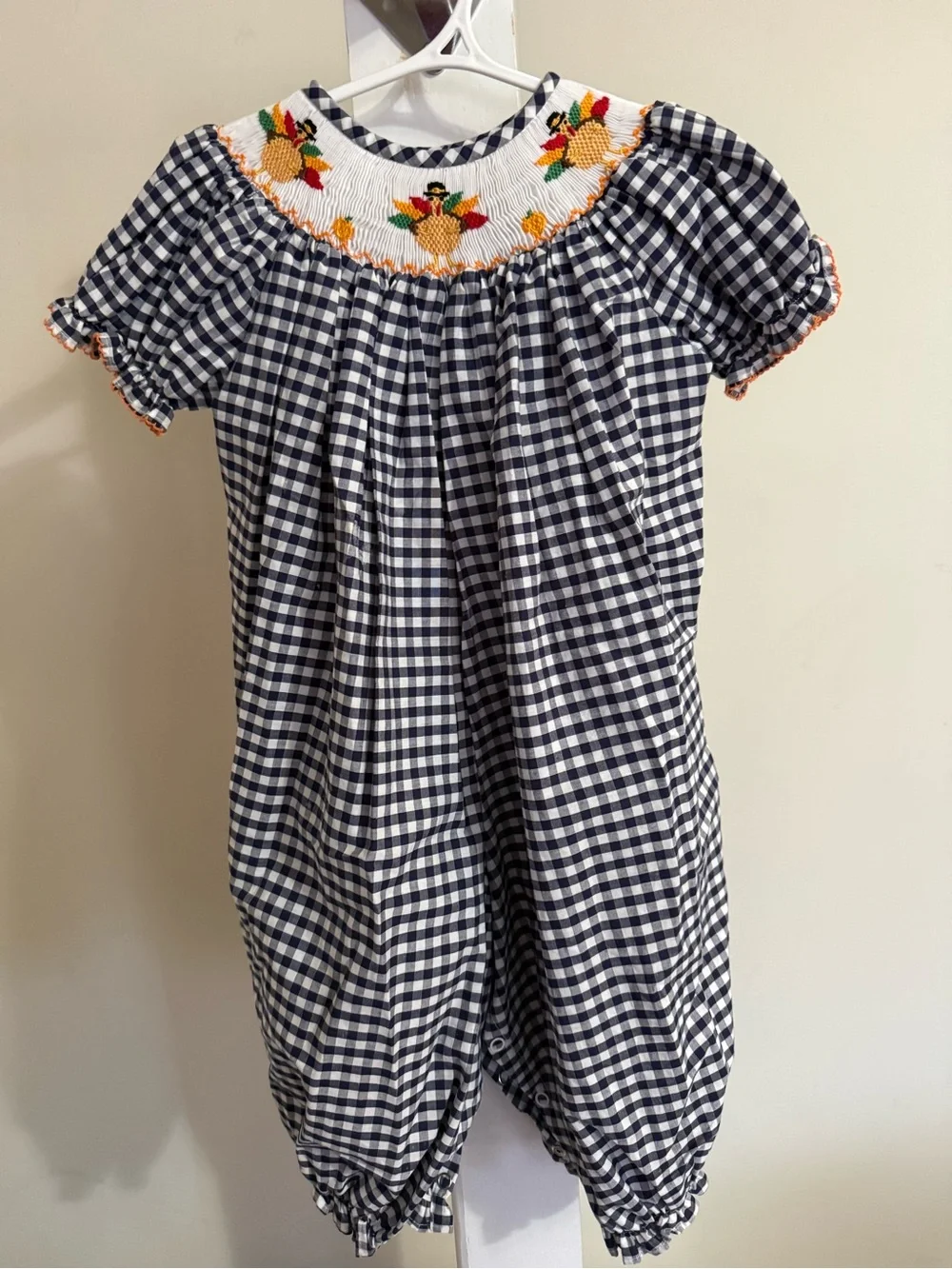 New Classic Whimsy Smocked Thanksgiving Romper